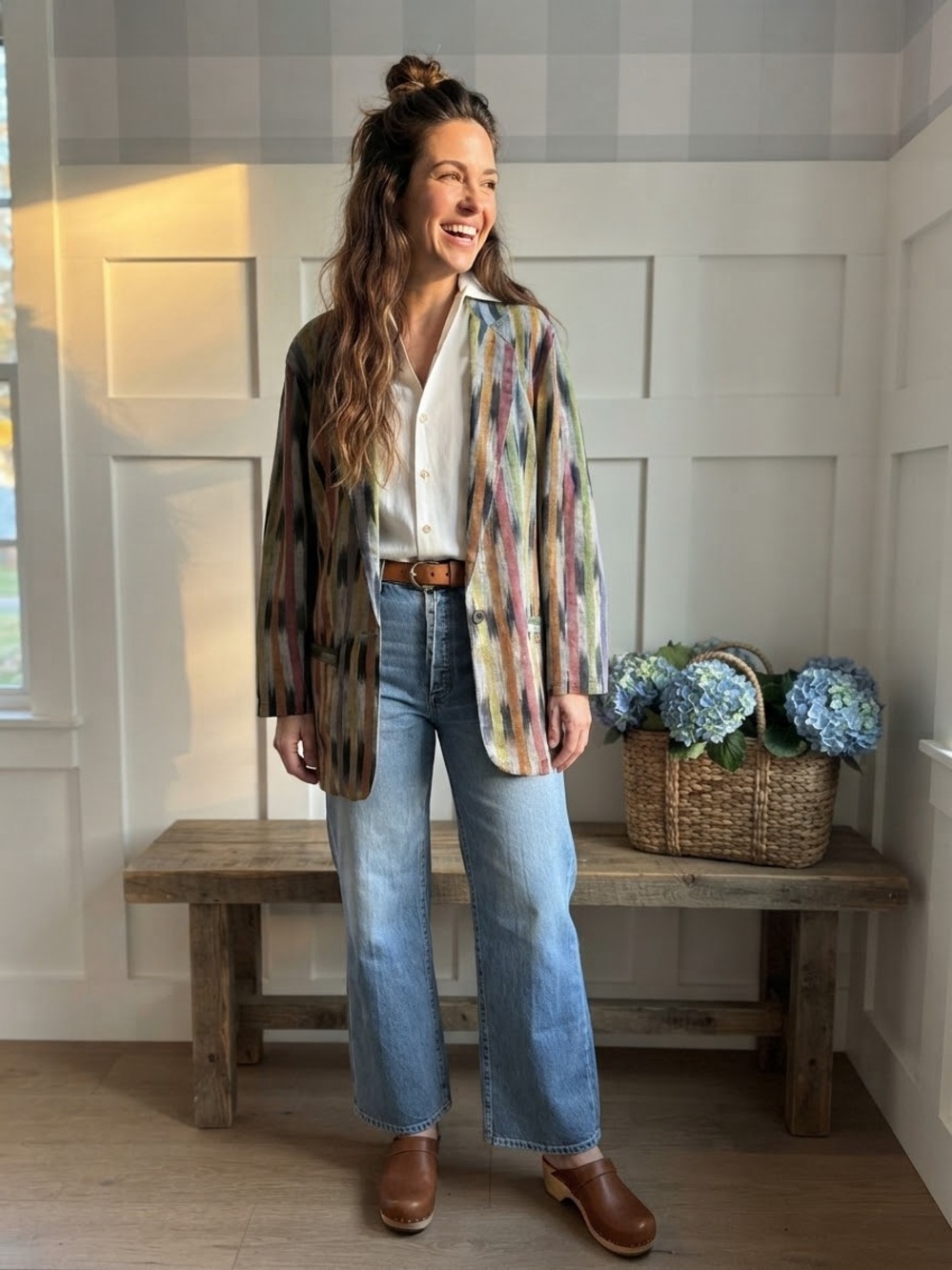 Vintage Striped Relaxed Jacket Large